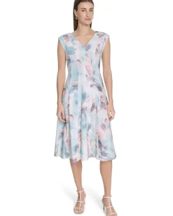 Calvin Klein Printed Seamed Aline Seaspy Mult Sale