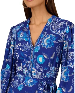 Adrianna Papell Printed Short Dress Blue Multi 1 Outlet