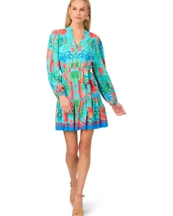 Adrianna Papell Printed Short Dress Blue Multi 2 Best