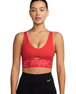 Nike Pro Indy Plunge Medium Support Bra Light Crimson/Challenge Red/White Hot