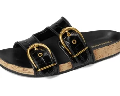 Veronica Beard Prue Black Croc Print Leather New