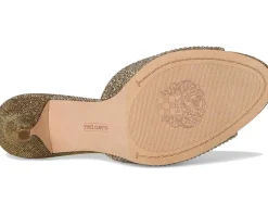 Vince Camuto Prynn Embellished High Heel Mule Sandal Light Bronze New