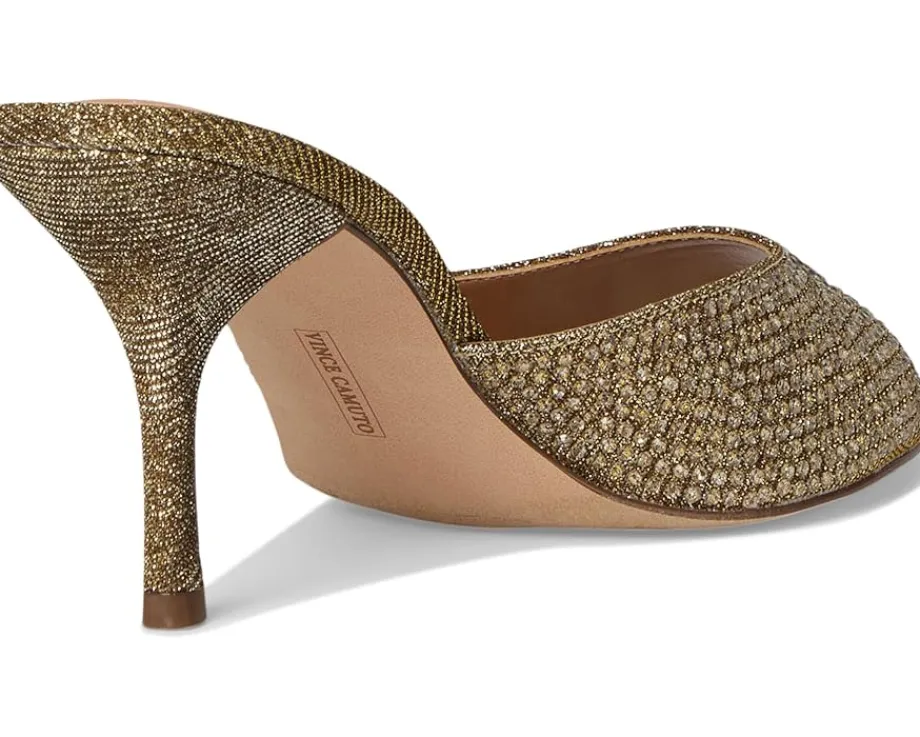 Vince Camuto Prynn Embellished High Heel Mule Sandal Light Bronze New