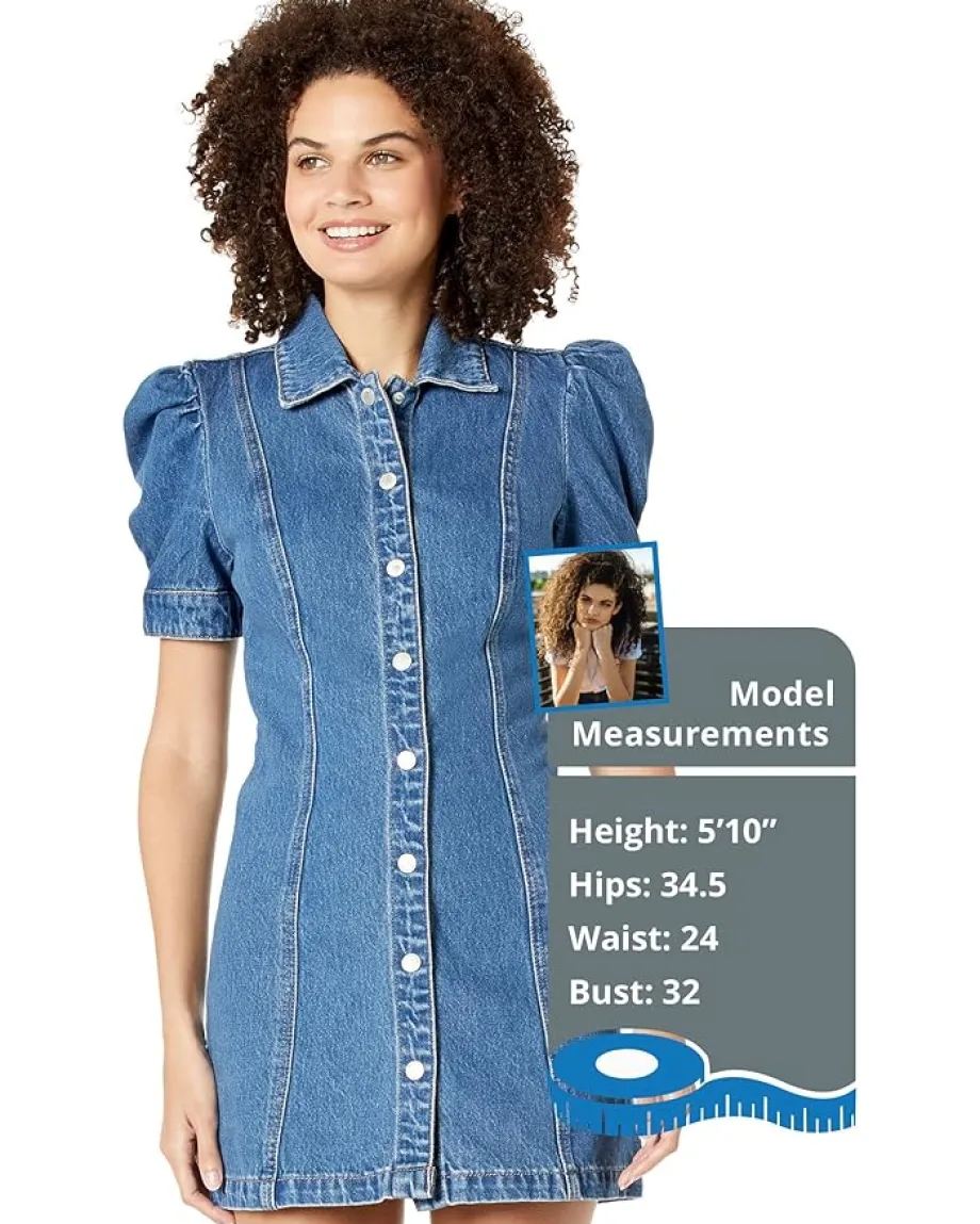 Women Blank NYC Puff Sleeve Denim Mini Dress in