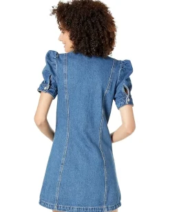 Women Blank NYC Puff Sleeve Denim Mini Dress in