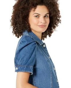 Women Blank NYC Puff Sleeve Denim Mini Dress in