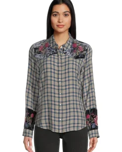 Women Johnny Was Puff Sleeve Western Shirt - Sassiba
