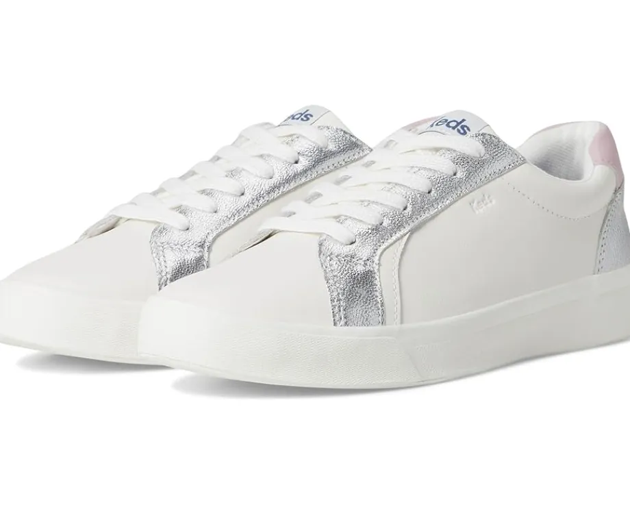 Keds Pursuit Lace Up Snow White/Silver/Mauve Leather Online
