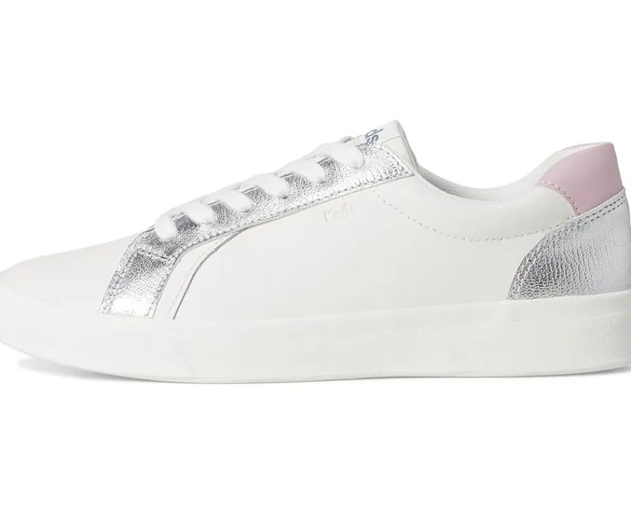 Keds Pursuit Lace Up Snow White/Silver/Mauve Leather Online