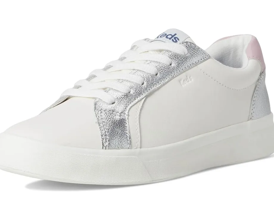 Keds Pursuit Lace Up Snow White/Silver/Mauve Leather Online