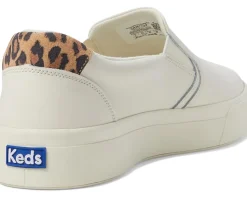 Keds Pursuit Slip On White/Leopard Leather Online