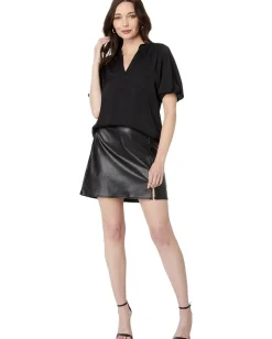 Vince Camuto Quarter Puff Sleeve Blouse Rich Black