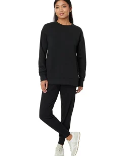 Jockey Active Quilted Textured Crew Neck Deep Black Clearance