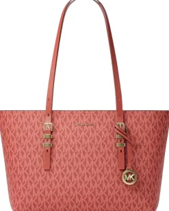 MICHAEL Michael Kors Quinn Md Ew Tz Tote Crimsn Multi Hot