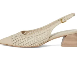 Franco Sarto Racer9 Slingback Shoes Alabaster Faux Leather Weave Online