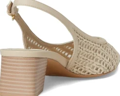 Franco Sarto Racer9 Slingback Shoes Alabaster Faux Leather Weave Online