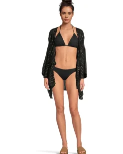 Women BECCA Radiance Plunge Tie Front Tunic Cover-up