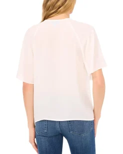 CeCe Raglan Flutter Sleeve Blouse New Ivory Best