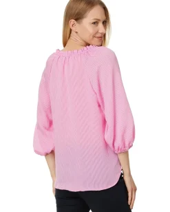 Women Vince Camuto Raglan Puff Sleeve Blouse W/ Ruffle Neck