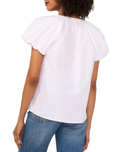 Vince Camuto Raglan Puff Sleeve Blouse Ultra White Discount