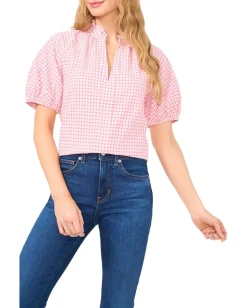 CeCe Raglan Sleeves Ruffled Split Neck Blouse Confetti Online