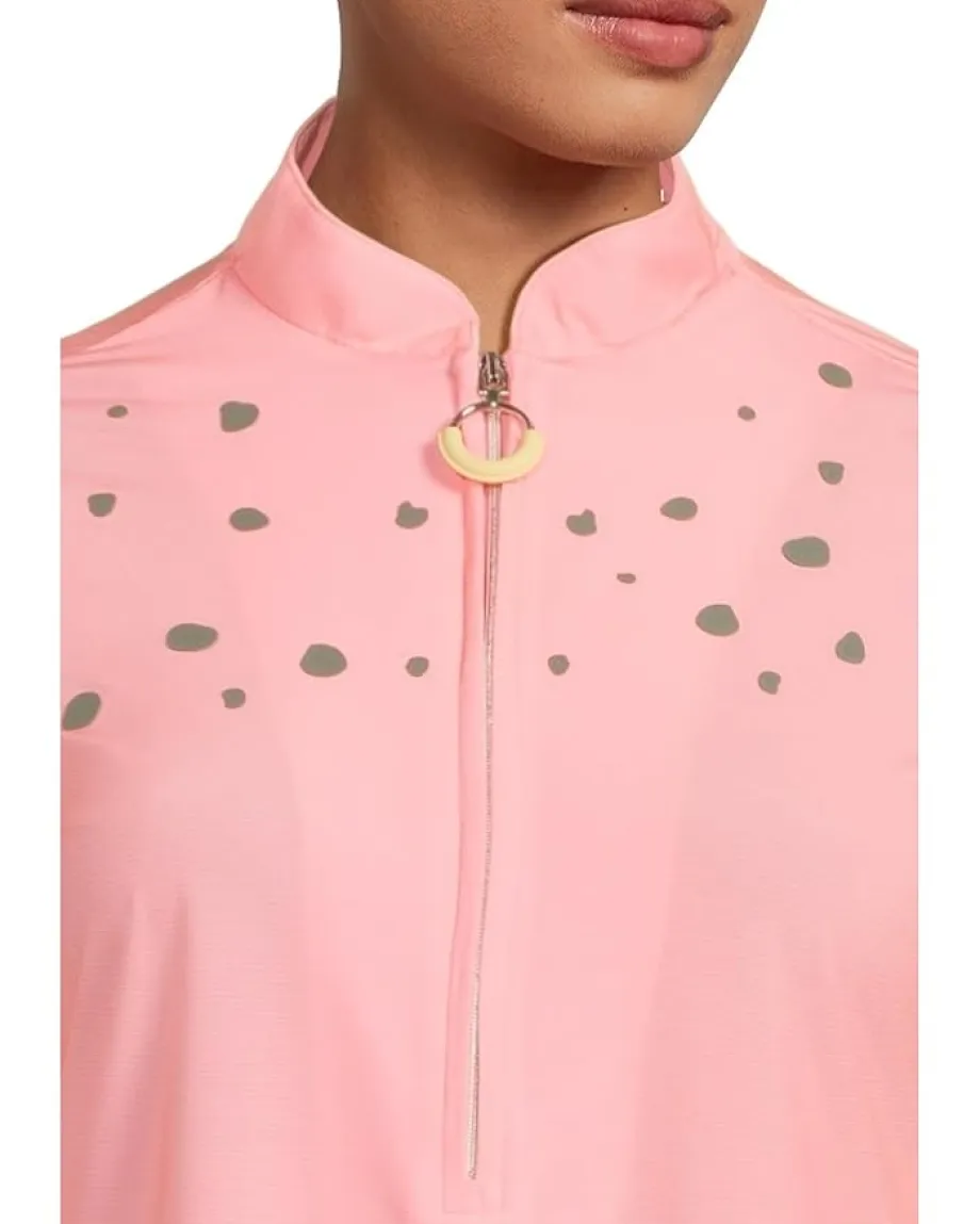 Jamie Sadock Raindrops Print Long Sleeve Sunsense Top Azalea Pink New