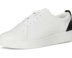 FitFlop Rally Crystal-Backtab Leather Trainers Black Outlet