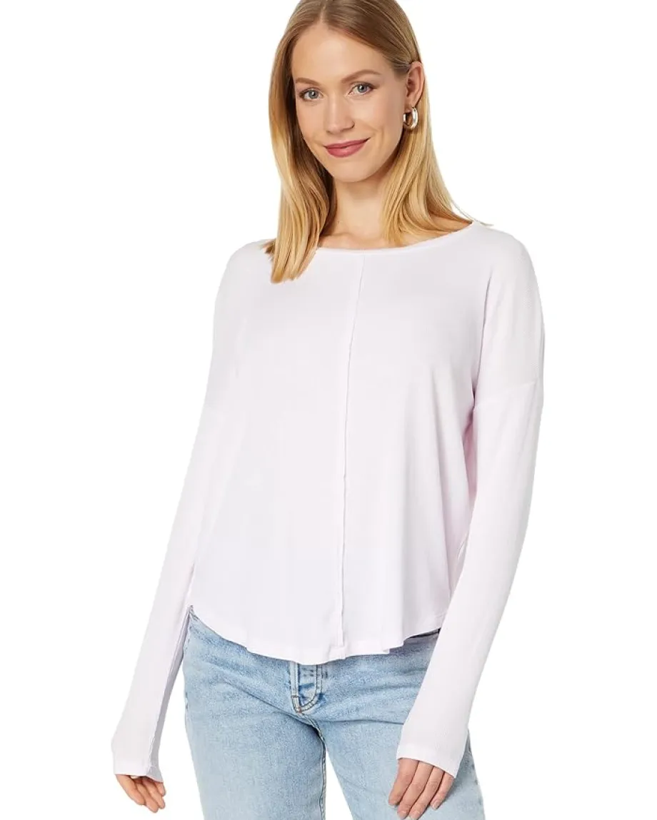 Women bobi Los Angeles Raw Edge Long Sleeve Top