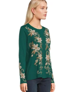 Johnny Was Raw Seam Crew Neck Tee - Corinthe Botanical Garden Hot