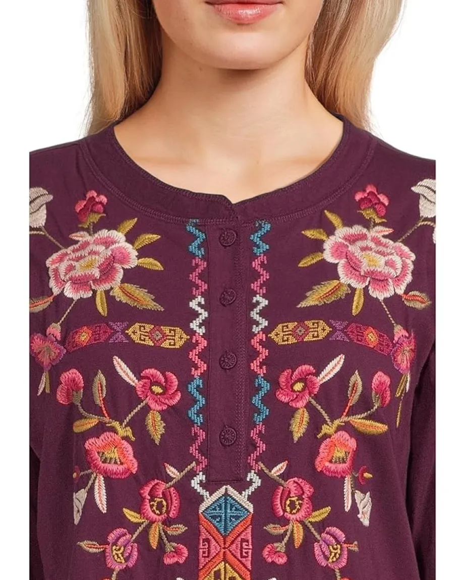 Women Johnny Was Raw Seam Henley- Anaya