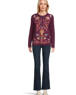 Women Johnny Was Raw Seam Henley- Anaya