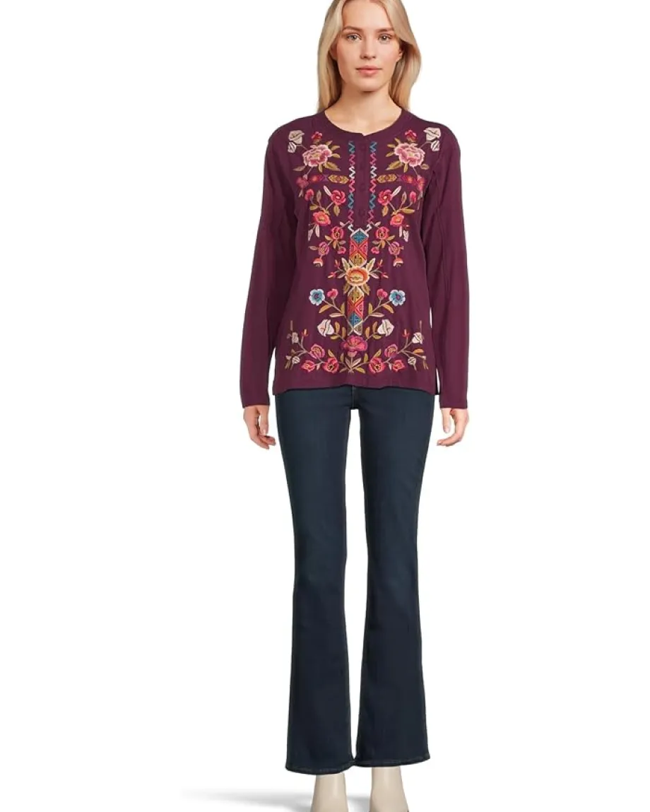 Women Johnny Was Raw Seam Henley- Anaya