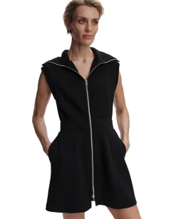 Varley Rebecca Zip Through Dress Black New