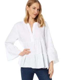 Dylan by True Grit Reese Cotton Ella Blouse White
