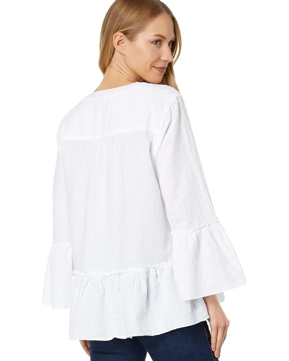 Dylan by True Grit Reese Cotton Ella Blouse White