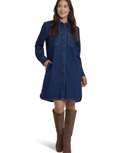 NYDJ Reese Denim Shirtdress Dark Indigo Hot