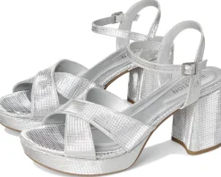 Kenneth Cole Reaction Reeva Platform Silver Grid Metallic Online