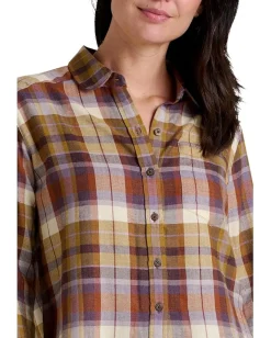 Toad&Co Re-Form Flannel Boxy Long Sleeve Shirt Aster Madras Hot