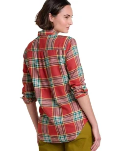 Toad&Co Re-Form Flannel Long Sleeve Shirt Campfire Windowpane Clearance