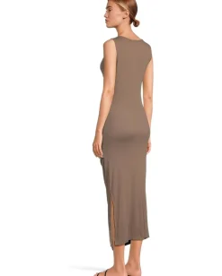 Women Michael Stars Reign Knife Neck Midi Pleated Dress