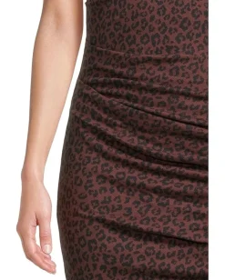 Michael Stars Reign Knife Neck Midi Pleated Dress Espresso Outlet