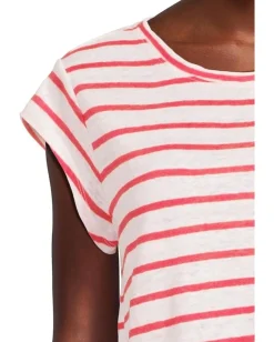 Sanctuary Relaxed Cap Sleeve Tee Cayenne/White Stripe Online
