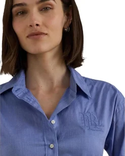 Lauren Ralph Lauren Relaxed Fit Cotton Shirt Blue Outlet