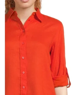 Lauren Ralph Lauren Relaxed Fit Linen Shirt Orange Lily Best