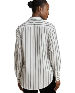 Women Lauren Ralph Lauren Relaxed Fit Striped Cotton Shirt