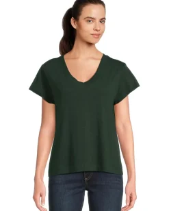 Women Lilla P Relaxed Short Sleeve V-Neck Tee