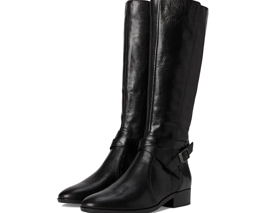 Naturalizer Rena2 Narrow Calf Boots Black Leather Outlet