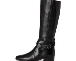 Naturalizer Rena2 Narrow Calf Boots Black Leather Outlet