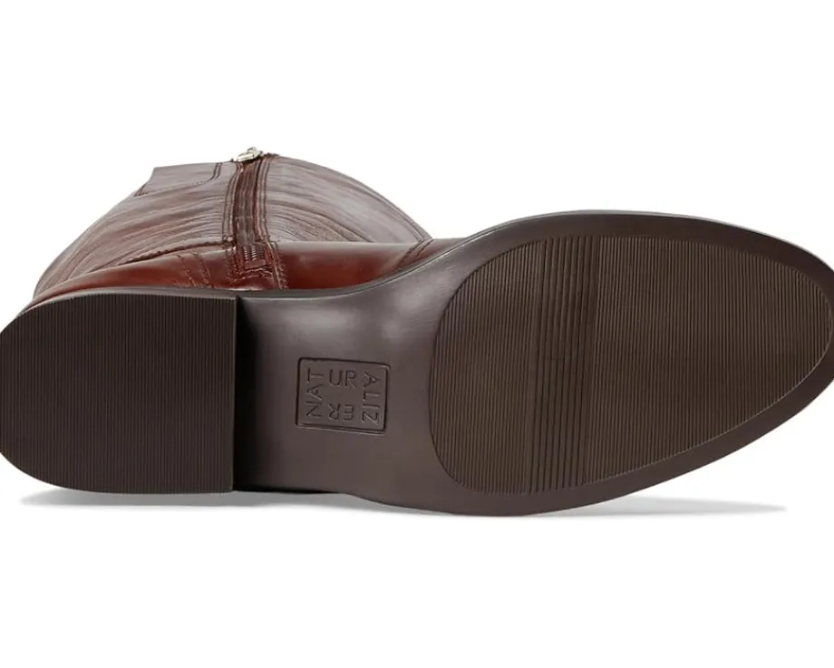 Naturalizer Rena2 Wide Calf Boots Deep Saddle Brown Leather Outlet