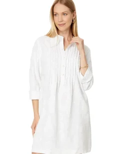 Lilly Pulitzer Rhoda Long Sleeve Popover Resort White Shell Of A Good Time Hot